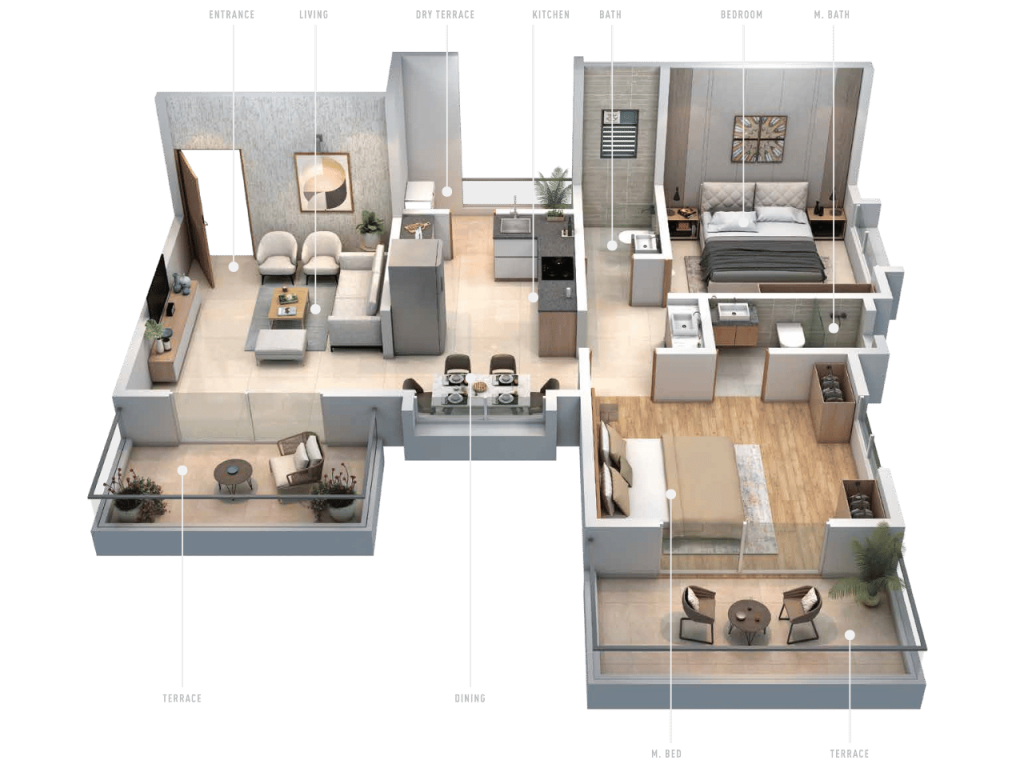 Premium 2 BHK Flats at Urban Skyline Phase 2 in Ravet, Pune